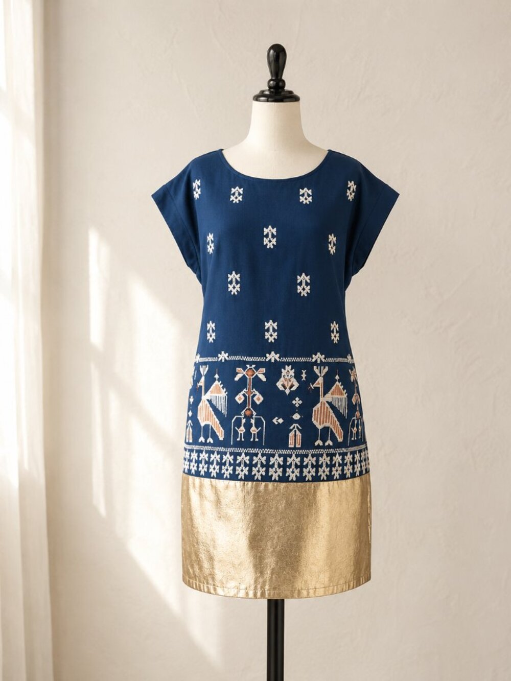 Anthropologie Floreat Avian Myth Dress 0 Bird Tribal Print Shift